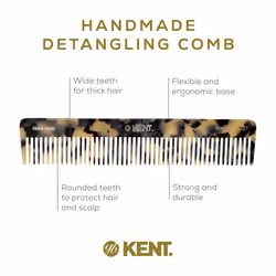 Kent 92TW Wide Tooth Detangler Comb - Curly Hair & All Types  Men's & Women's Wet Comb  Styling & Detangling