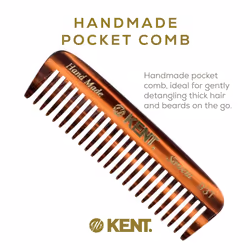 Kent 93T Mini Beard Comb for Men  Wide Tooth Men's Comb  Mustache Comb and Beard Combs for Facial Hair  Small Pocket Sized Travel Comb  Mini Comb Deta