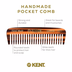 Kent 93T Mini Beard Comb for Men  Wide Tooth Men's Comb  Mustache Comb and Beard Combs for Facial Hair  Small Pocket Sized Travel Comb  Mini Comb Deta