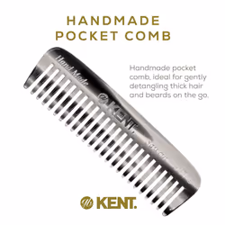 Kent 93TG Mini Beard Comb for Men  Wide Tooth Men's Comb  Mustache Comb and Beard Combs for Facial Hair  Small Pocket Sized Travel Comb  Mini Comb Det