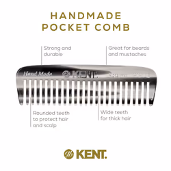 Kent 93TG Mini Beard Comb for Men  Wide Tooth Men's Comb  Mustache Comb and Beard Combs for Facial Hair  Small Pocket Sized Travel Comb  Mini Comb Det