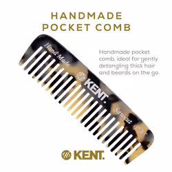 Kent 93TW Mini Beard & Mustache Comb - Wide Tooth Travel Comb for Facial Hair Detangling