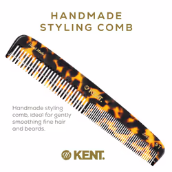 Kent 9T Fine Tooth and Wide Tooth Comb Detangler Hair Combs - Large Handmade and Saw-Cut Dressing Comb - Wet Hair Comb for Women  Durable Grooming Com