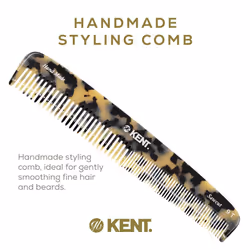 Kent 9T Fine Tooth and Wide Tooth Comb Detangler Hair Combs - Large Handmade and Saw-Cut Dressing Comb - Wet Hair Comb for Women  Durable Grooming Com