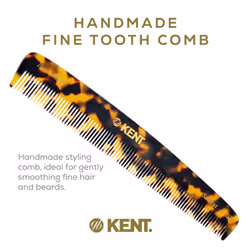 Kent F3T Fine Tooth Comb - Parting and Dandruff Hair Comb for Men and Women