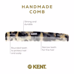 Kent Fine Tooth Parting Comb - Dandruff Hair Comb for Men and Women