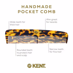 KENT Hair Comb for Men  Handmade Pocket Comb  Fine and Wide Tooth Hair Comb for Grooming and Styling  Sawcut Kent Comb  2 Pack (Yellow Tokyo)