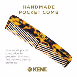 KENT Handmade Pocket Comb for Men  Fine and Wide Tooth Hair Comb  Best Beard Comb and Mustache Comb for Grooming and Styling  Sawcut Kent Comb  Made i