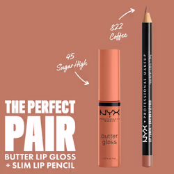NYX PROFESSIONAL MAKEUP Butter Gloss Brown Sugar  Non-Sticky Lip Gloss - Sugar High (Peachy Light Nude)