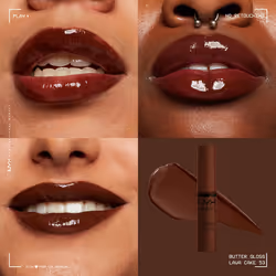 NYX PROFESSIONAL MAKEUP Butter Gloss Brown Sugar  Non-Sticky Lip Gloss - Lava Cake (Rich Brown)