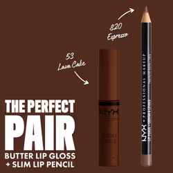 NYX PROFESSIONAL MAKEUP Butter Gloss Brown Sugar  Non-Sticky Lip Gloss - Lava Cake (Rich Brown)