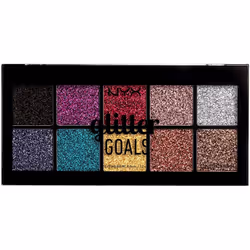 NYX Professional Makeup Glitter Goals Cream Pro Palette - Glitter Palette with 10 Silky Glitter Cream Eyeshadow Makeup Shades