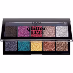 NYX Professional Makeup Glitter Goals Cream Pro Palette - Glitter Palette with 10 Silky Glitter Cream Eyeshadow Makeup Shades