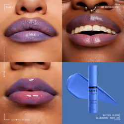 NYX PROFESSIONAL MAKEUP Butter Gloss  Non-Sticky Lip Gloss - Blueberry Tart (Periwinkle Blue)