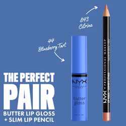 NYX PROFESSIONAL MAKEUP Butter Gloss  Non-Sticky Lip Gloss - Blueberry Tart (Periwinkle Blue)