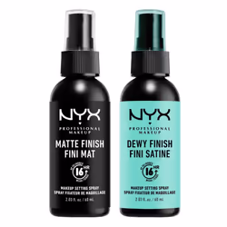 NYX PROFESSIONAL MAKEUP Makeup Setting Spray  Matte + Dewy Finish ( Pack Of 2)  Setting Spray for 16HR Make Up Wear