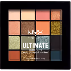 NYX Professional Makeup Ultimate Eye Shadow Palette, Pressed Pigments, Vegan Formula, 16 Shades, Matte, Satin, Metallic, Shad ...