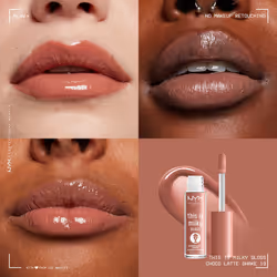 NYX PROFESSIONAL MAKEUP This Is Milky Gloss  Lip Gloss with 12 Hour Hydration  Vegan - Choco Latte Shake (Milk Chocolate)