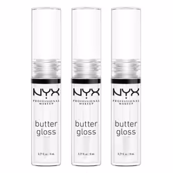 NYX PROFESSIONAL MAKEUP Butter Gloss Non-Sticky Lip Gloss - Sugar Glass Clear Pack Of 3