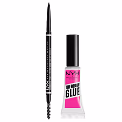 NYX PROFESSIONAL MAKEUP Micro Brow Pencil (Ash Brown) + Brow Glue (Clear) 2-Pack Bundle