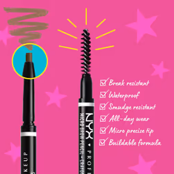 NYX PROFESSIONAL MAKEUP Micro Brow Pencil (Ash Brown) + Brow Glue (Clear)  2-Pack Bundle