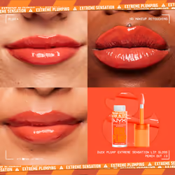 NYX PROFESSIONAL MAKEUP Duck Plump High Pigment Lip Gloss  Lip Plumper Gloss with Spicy Ginger - Peach Out