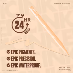 NYX PROFESSIONAL MAKEUP Epic Ink Liner  Waterproof Liquid Eyeliner with Vegan Formula - Marshmallow (Cream Matte)