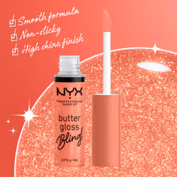 NYX PROFESSIONAL MAKEUP Butter Gloss Bling Lip Gloss  Non Sticky and S