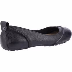 ) Hush Puppies Janessa Leather Women's Black Flats - Black, 3 (Adults'