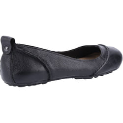 ) Hush Puppies Janessa Leather Women's Black Flats - Black, 3 (Adults'