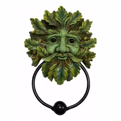 Green Man Door Knocker Tree Spirit Resin Polyresin Hand-Painted 20cm