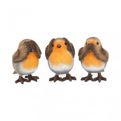 Nemesis Now Three Wise Robins 8cm Resin Birds Collectable Statue
