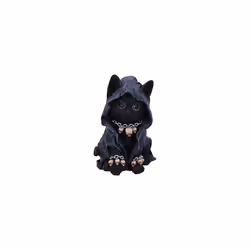 Nemesis Now Feline Cloaked Grim Reaper Cat Figurine, Polyresin, Black, 16cm
