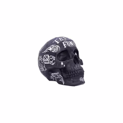 Gothic Black and White Tattoo Fund Skull
