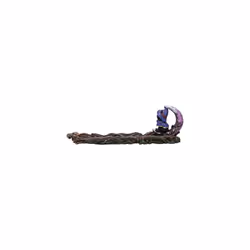 Grimalkin Witches Familiar Black Cat and Crescent Moon Incense Burner,29cm