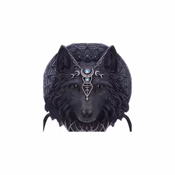 Wolf Moon Door Knocker 20.5cm, Black