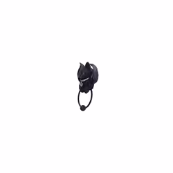 Vampuss Cat Door Knocker 20cm, Resin, Black, Black Bat Cat Door Knocker, Vampuss Vampire Cat, Witch Gift, Halloween Decoration, Cast in the Finest