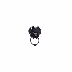 Vampuss Cat Door Knocker 20cm, Resin, Black, Black Bat Cat Door Knocker, Vampuss Vampire Cat, Witch Gift, Halloween Decoration, Cast in the Finest