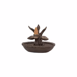 Baphomet's Wealth Backflow Incense Burner, Bronze, 13cm