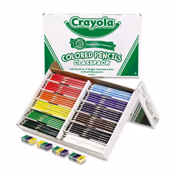 Crayola 688024 Colored Woodcase Pencil Classpack  3.3 mm  12 Assorted Colors/Box