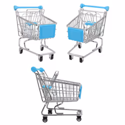 Childrens Mini Shopping Trolley Metal Kids - Blue