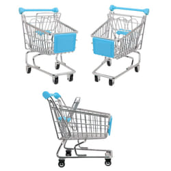 Childrens Mini Shopping Trolley Metal Kids - Blue