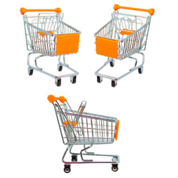 Childrens Mini Shopping Trolley Metal Kids - Orange