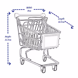 Childrens Mini Shopping Trolley Metal Kids - Orange