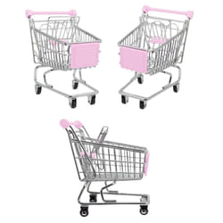 Childrens Mini Shopping Trolley Metal Kids - Light Pink