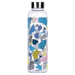 Glass Water Bottle Sports Gym Drinking Outdoor - Colourful Abstract