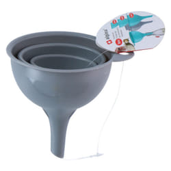 3PC Funnel Set Kitchen Plastic Liquid Oil Pouring - Grey