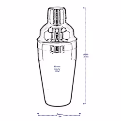 Cocktail Shaker with Built in Strainer Cocktail - Silver