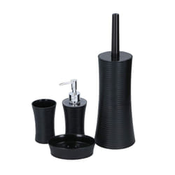 4 Piece Bathroom Accessory Set Soap Dish - Black
