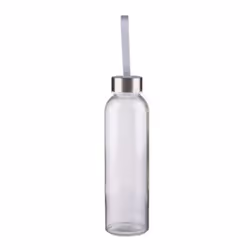Glass Water Bottle 500ml Sports Gym Travel Drinks - Pink - Water